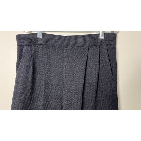 ST. JOHN SEPARATES BLACK SANTANA KNIT TAPERED BLACK PANTS 8 - Picture 2 of 7